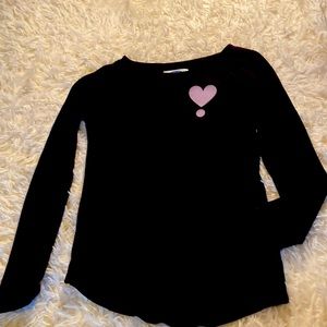 Girls Black sweater with pink heart